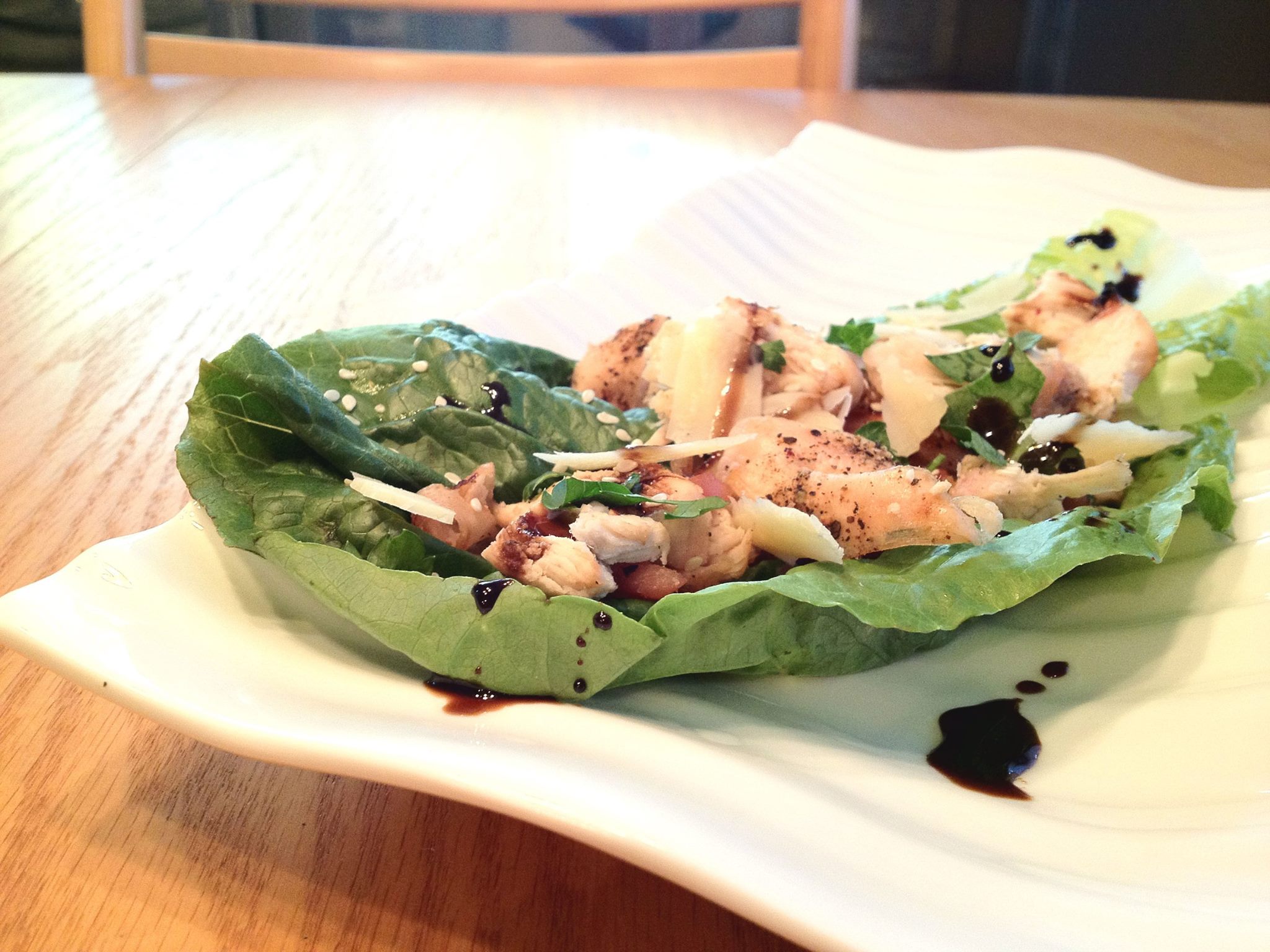 Chicken Lettuce Boat with Hawaii Balsamics Mandarin Orange Balsamic