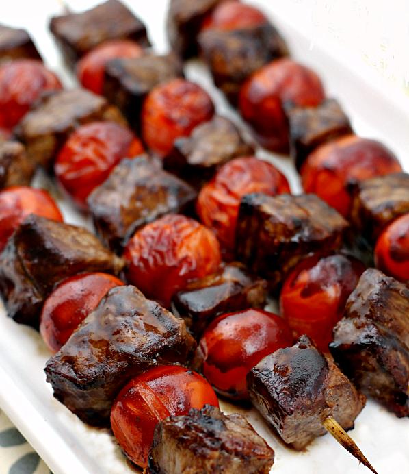 Steak Kabobs with Hawaii Balsamics Garlic Cilantro Balsamic